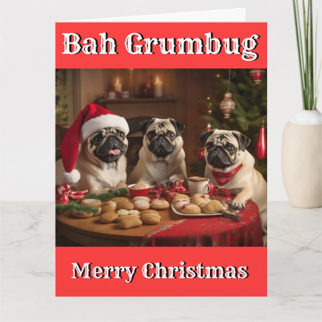 Julfonnuny BAH GRUMBUG PUG GRUMBLE Kort (Framsida)