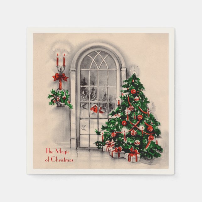 Julfönstret Party Napkins Pappersservett (Framsidan)