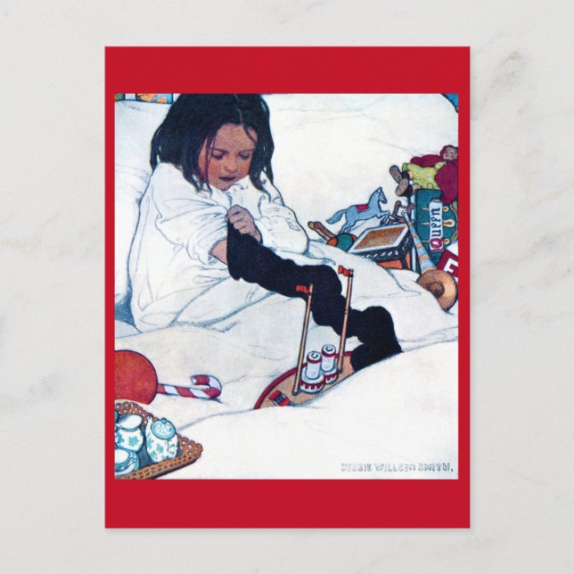 Julförberedelser Jessie Willcox Smith Vykort (Framsida)