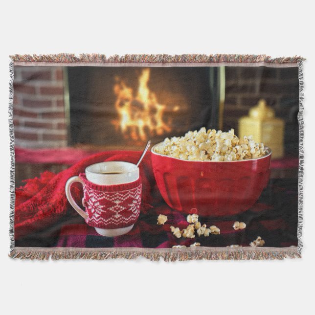 Julfördrag - Popcorn och Hett Cider Filt (Framsidan)