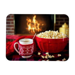 Julfördrag - Popcorn och Hett Cider Magnet