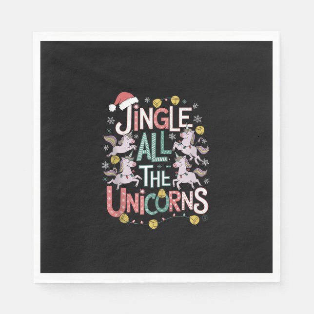 Julföreningarna Jingle alla Unicorns Squad P Pappersservett (Framsidan)
