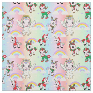 Julföreningarna och Rainbows Cute Kids Mönster Tyg