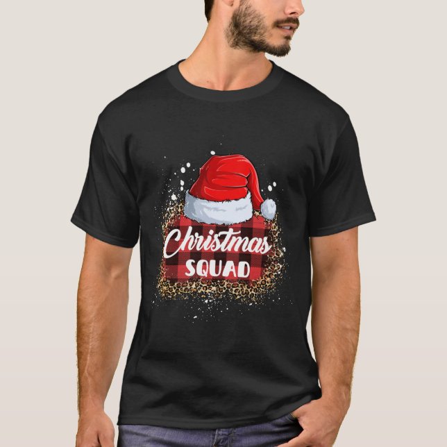 Julforget, familjen Santa Hat Leopard Buffalo T Shirt (Framsida)
