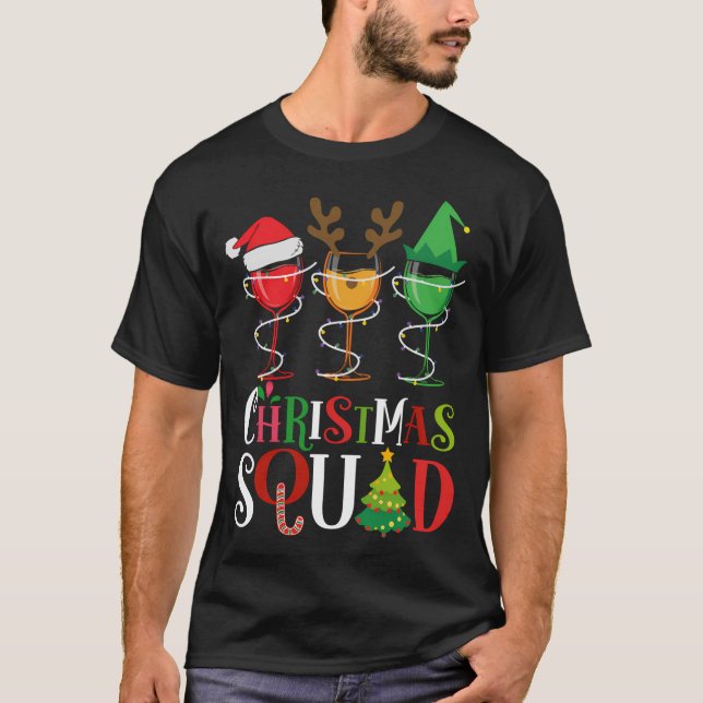 Julforget Funny Vin Älskare Santa Hat Reinde T Shirt (Framsida)