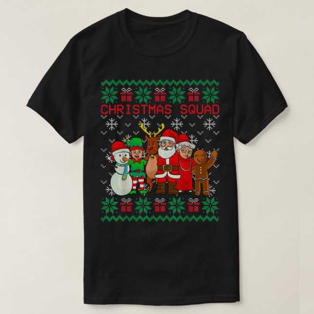 Julforget Santa-familjen Matching PJs Ugly Xma T Shirt (Design framsida)