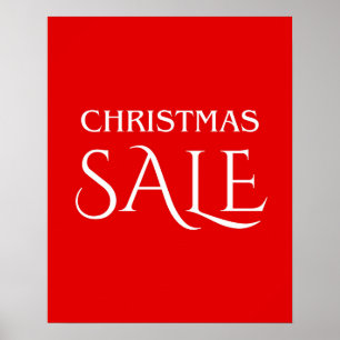 Julförsäljningsskylt, Red Festive Julafton Sale Po Poster
