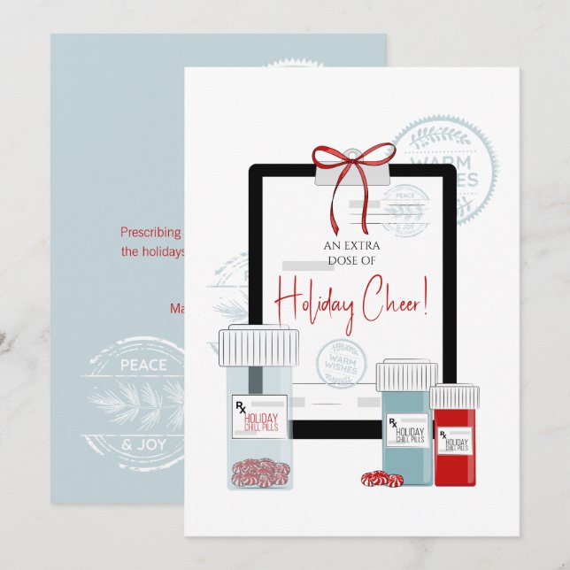 Julförskrivning för dosering av Cheer Julkort (Fram/baksida)