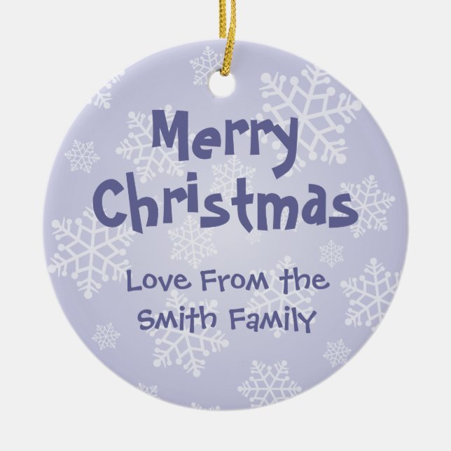 Julförsökskanin (tillfoga ditt egna meddelande), julgransprydnad keramik (Framsidan)