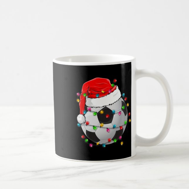 Julfotboll Ball Santa Hat Funny Sport Julafton B Kaffemugg (Höger)