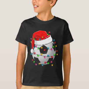Julfotboll Ball Santa Hat Funny Sport Julafton B T Shirt
