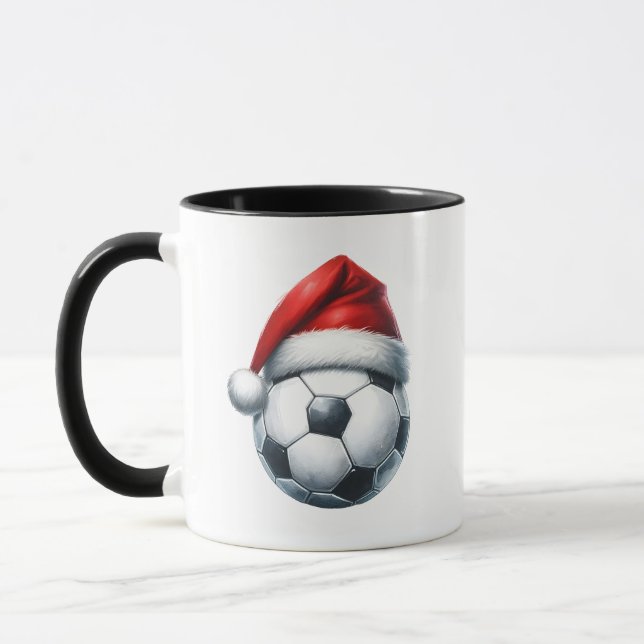 Julfotboll - Ball Santa Hat-julfotboll Mugg (Vänster)