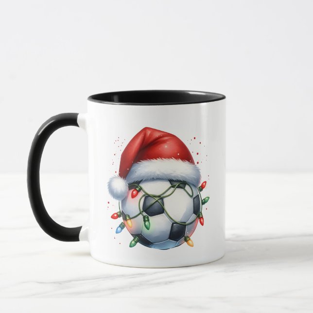 Julfotboll - Ball Santa Hat-julfotboll Mugg (Vänster)