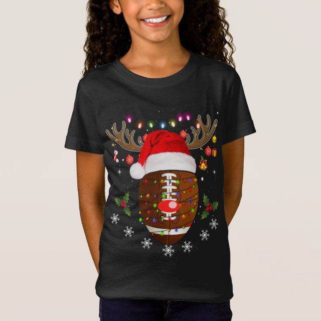 Julfotboll Boll Reindeer Funny Sport Julafton T Shirt (Framsida)