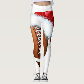 Julfotboll Boll Santa Hat Funny Sport Julafton Leggings