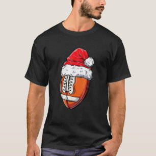 Julfotboll Boll Santa Hat Funny Sport Julafton T Shirt