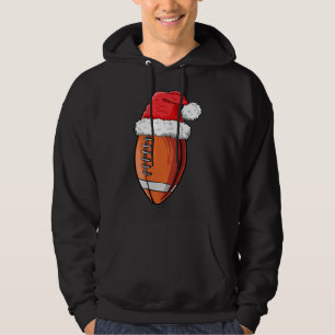 Julfotboll Boll Santa Hat Funny Sports Xma Hoodie