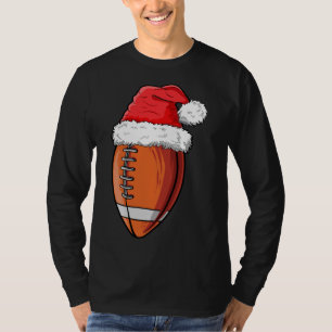 Julfotboll Boll Santa Hat Funny Sports Xma T Shirt