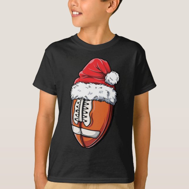 Julfotboll Boll Santa Hat Julafton Team Sport T Shirt (Framsida)