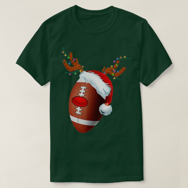 Julfotboll Boll Santa Hat Reindeer Julafton Bo T Shirt (Design framsida)