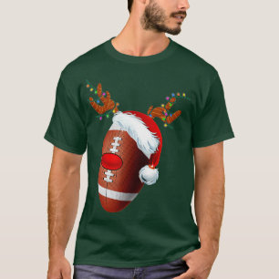 Julfotboll Boll Santa Hat Reindeer Julafton Bo T Shirt