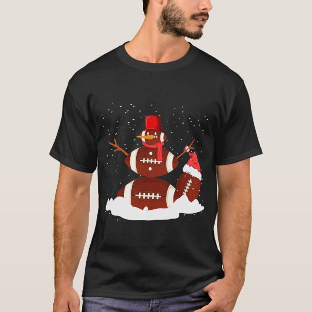 Julfotboll Boll Snögubbe Santa Funny Sport T Shirt (Framsida)