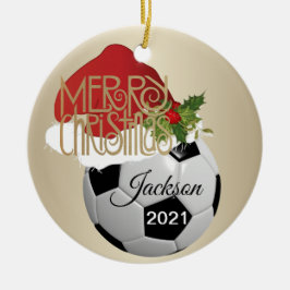 Julfotboll, buss julgransprydnad keramik