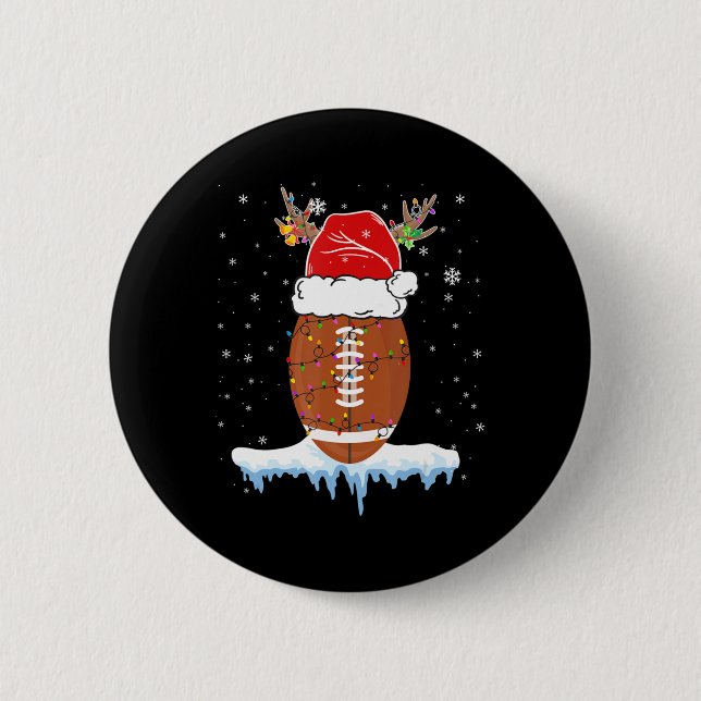 Julfotboll - fotboll i Santa Hat God jul Knapp (Framsida)
