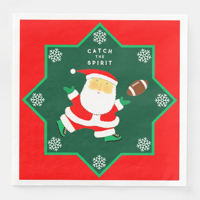 Julfotboll i Helgdag Party Pappersservett (Framsida)