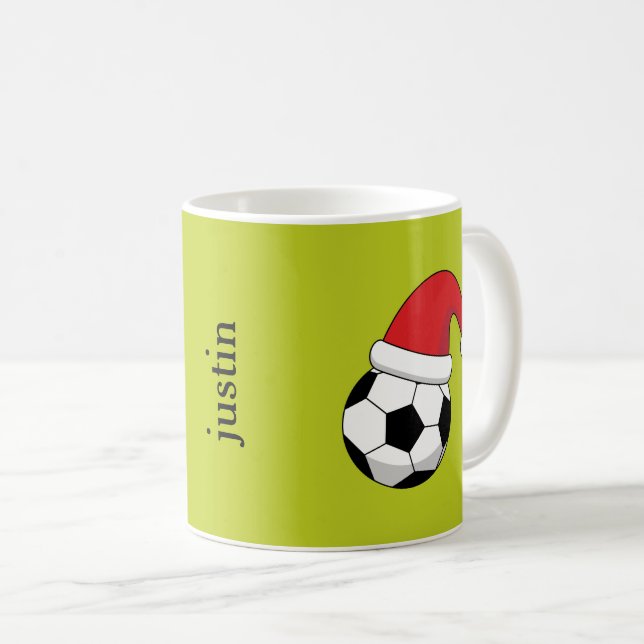 Julfotboll, Jultomten Hat Personalize Kaffemugg (Framsida höger)