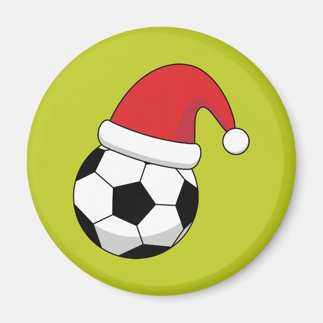 Julfotboll med Jultomten Hat Magnet (Framsidan)