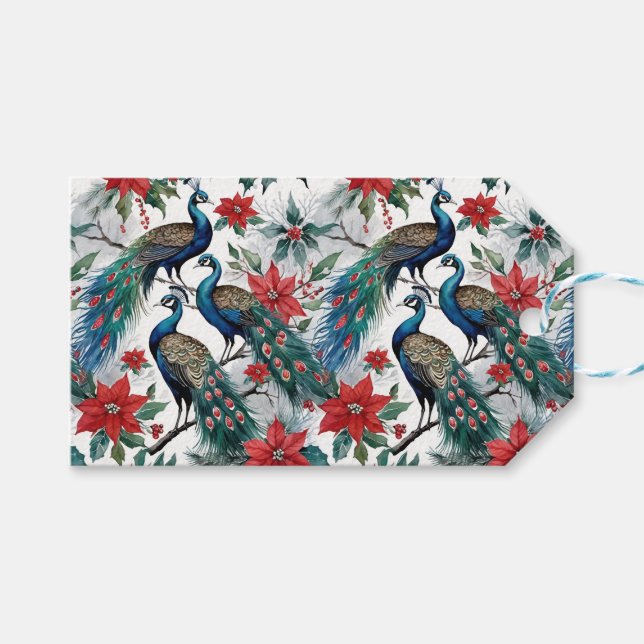 Julfotboll och Poinsettias Presentetikett (Framsidan (Horisontell))