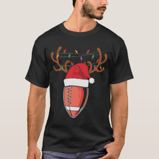 Julfotboll Santa Hat Reindeer T Shirt