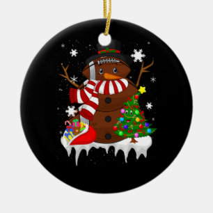 Julfotboll Snögubbe Fotboll Älskare Merry Xm Julgransprydnad Keramik