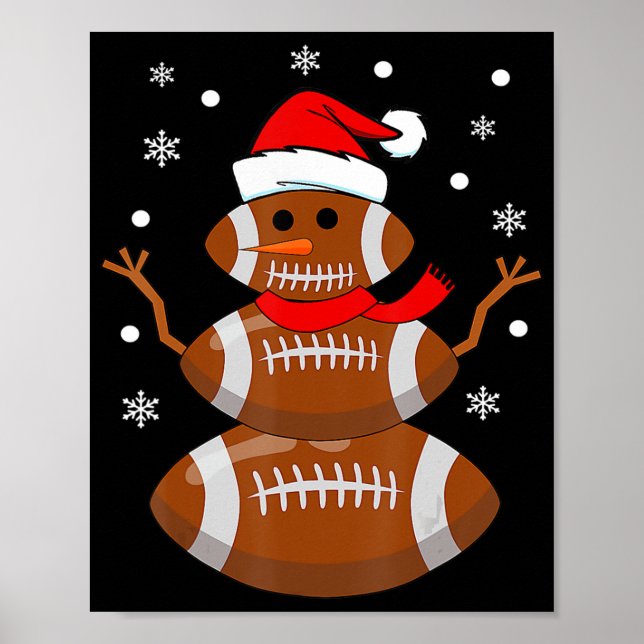 Julfotboll Snögubbe Kids Fotboll jul Poster (Framsidan)