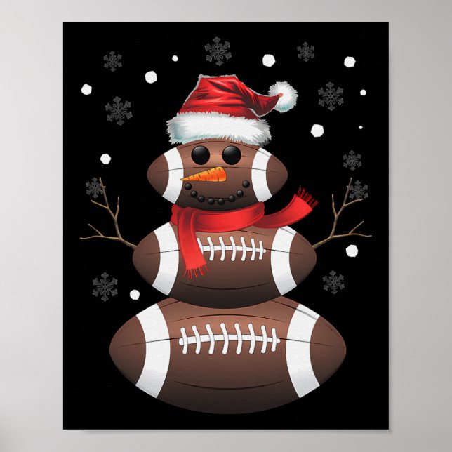 Julfotboll Snögubbe Kids Fotboll Julafton Wom Poster (Framsidan)