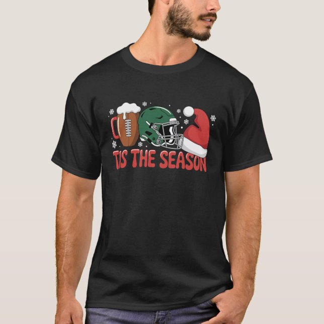 Julfotboll Tis Season Sports-Helgdag T Shirt (Framsida)