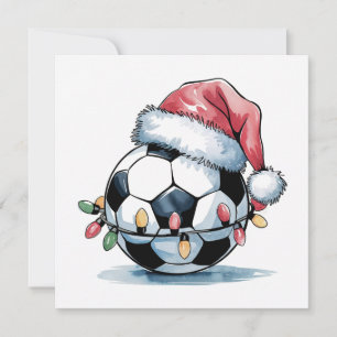 Julfotbolls-EM - Hat-hälsningskort Julkort