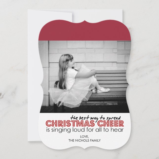 Julfotbolls-kort (röd) julkort (Framsida)