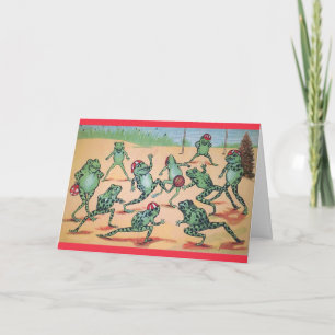 Julfotbollsteamet Frogs Greeting Card Helgkort