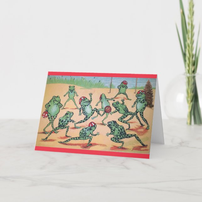 Julfotbollsteamet Frogs Greeting Card Helgkort (Framsida)