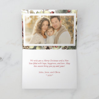 Julfotingskort för elegant-Blommigt Helgkort