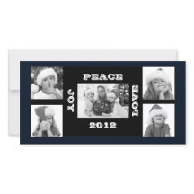 Julfotkort 5 foton Joy Peace Kärlek