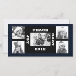 Julfotkort 5 foton Joy Peace Kärlek Julkort