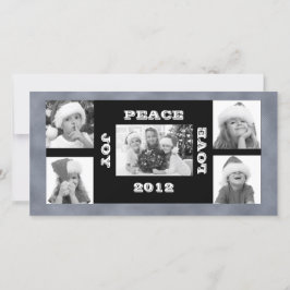 Julfotkort 5 foton Joy Peace Kärlek Julkort