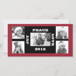 Julfotkort 5 foton Joy Peace Kärlek Julkort