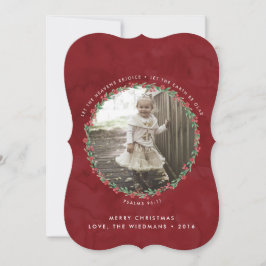 Julfotkort för andningsskript för blommigt julkort