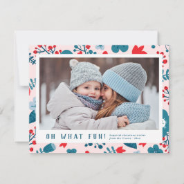 Julfotkort för Cute Scandinavian Blommigt Julkort