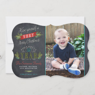 Julfotkort för vintage Chalkboard Julkort