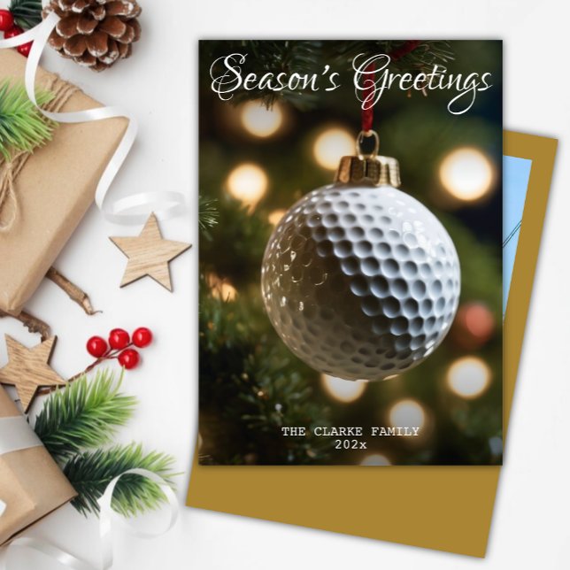 Julfoto av guld Golfsäsongen Julkort (Skapare uppladdad)